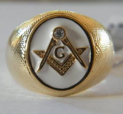 MASONIC UNISEX FREEMASON GOLD EP RING SIZE 9